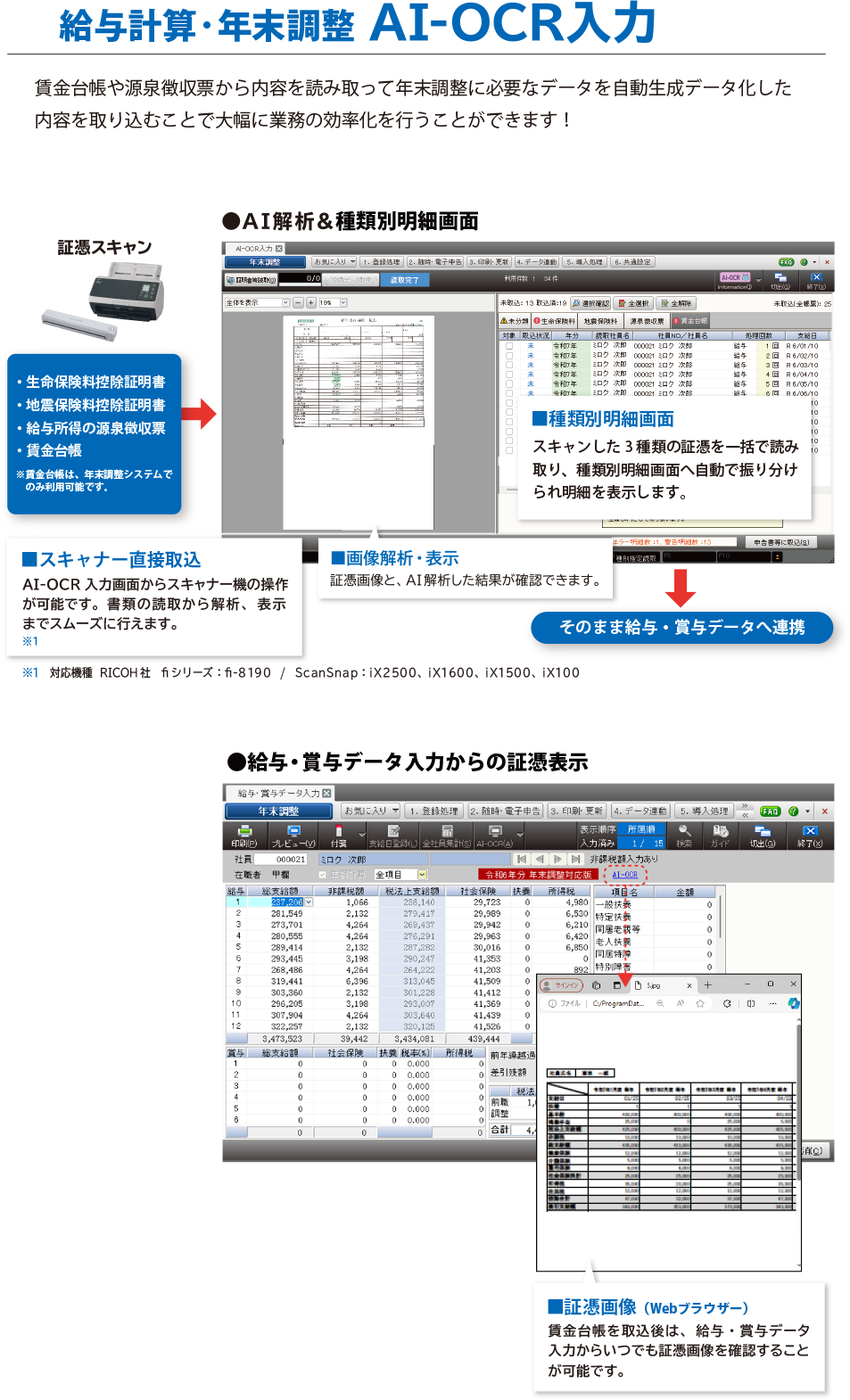 給与計算・年末調整 AI-OCR入力