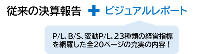 従来の決算報告+ビジュアルレポート